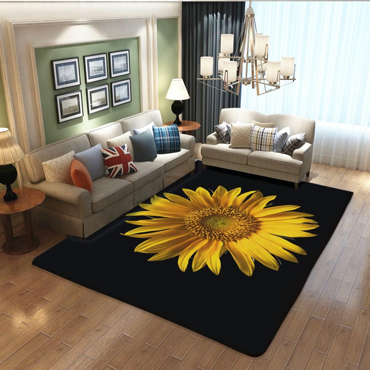 Commercial Kitchen Background - Girasoli gialli Fiore su sfondo nero