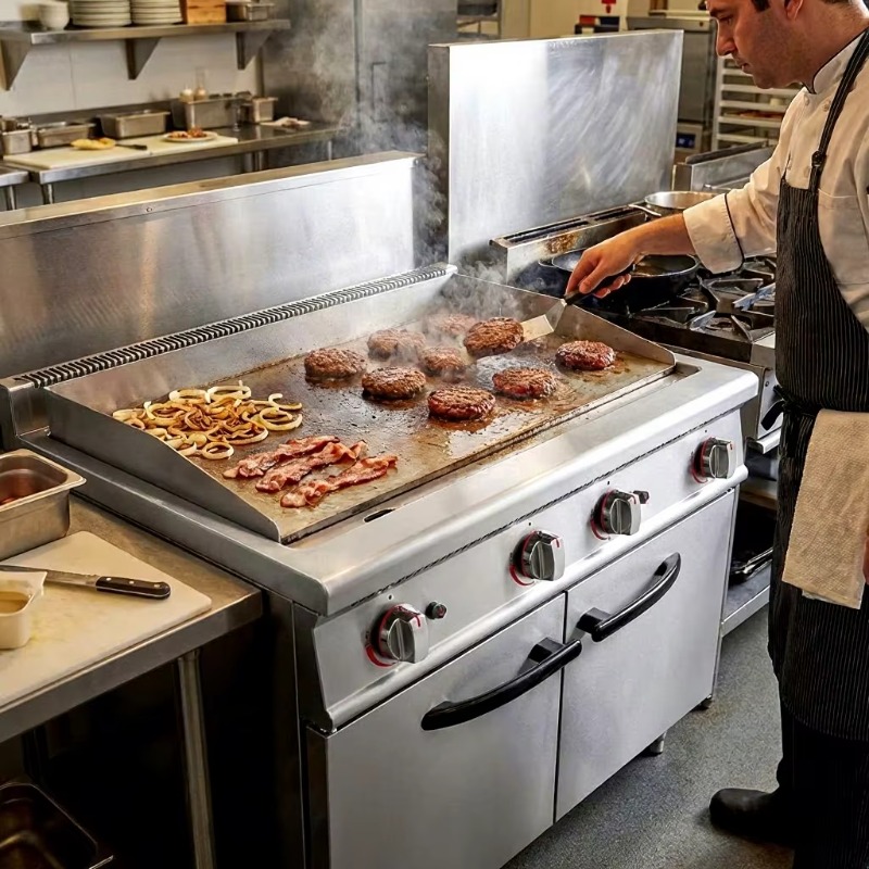 Commercial Kitchen Zones - Padella/grill commerciale a gas/GPL in acciaio