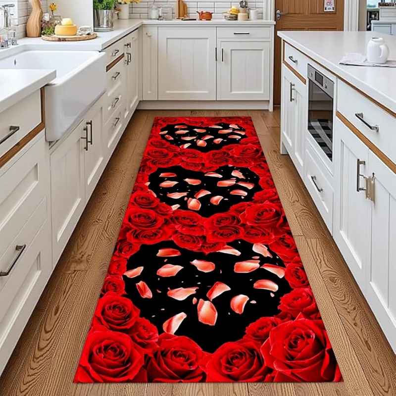 Commercial Kitchen Background - Tappeto Runner con Stampa Cuore di