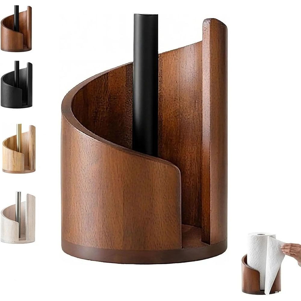 Commercial Kitchen Towels - Portarotolo da cucina in legno autoportante